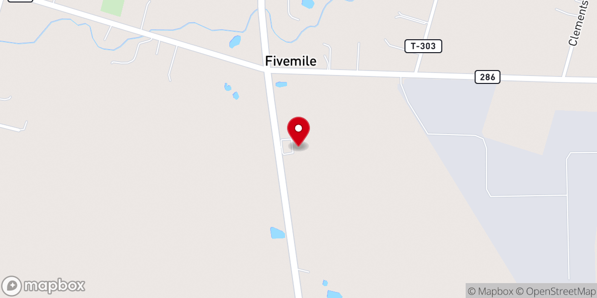 Map showing location of Living Church of Five Mile