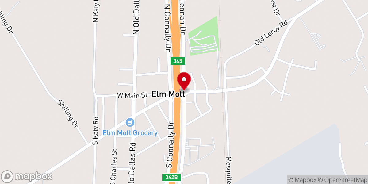 Map showing location of Elm Mott