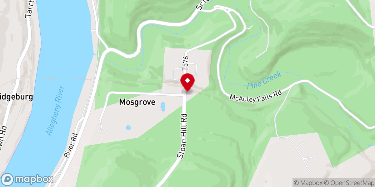 Map showing location of Sloan Hill Church