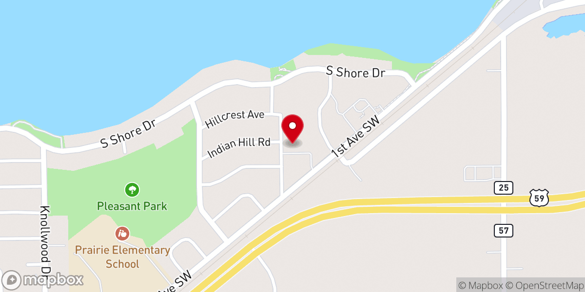 Map showing location of Lakeside Church