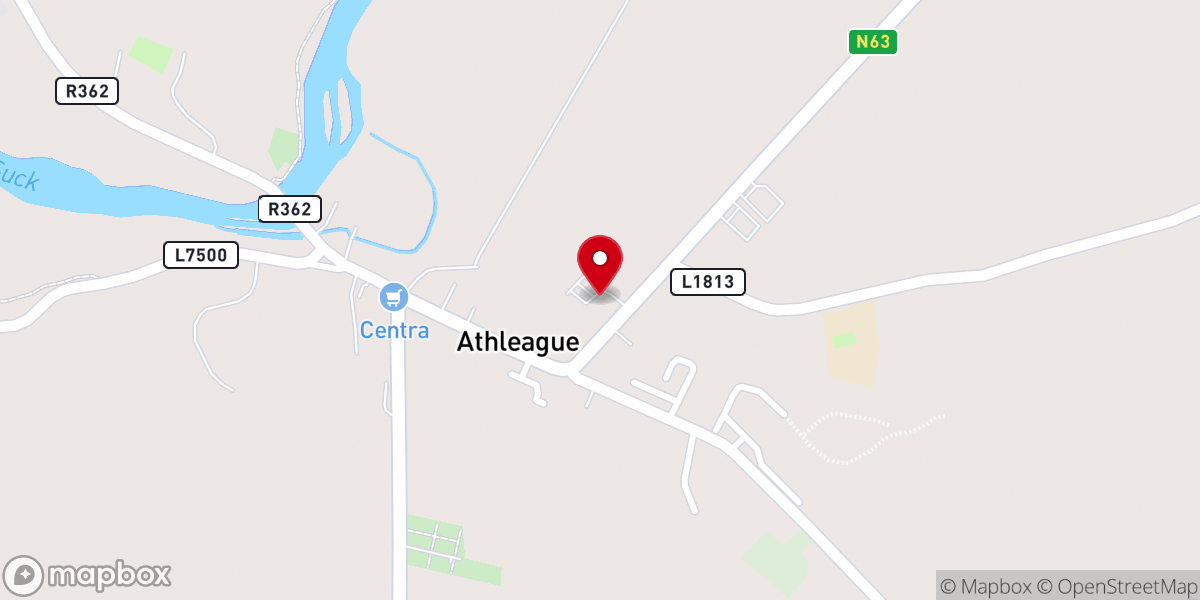 Map showing location of Saint Patrick's Catholic Church, Athleague