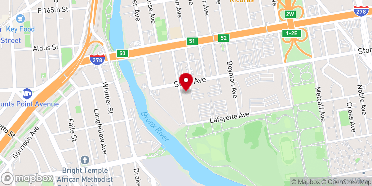 Map showing location of Olive Church International New York