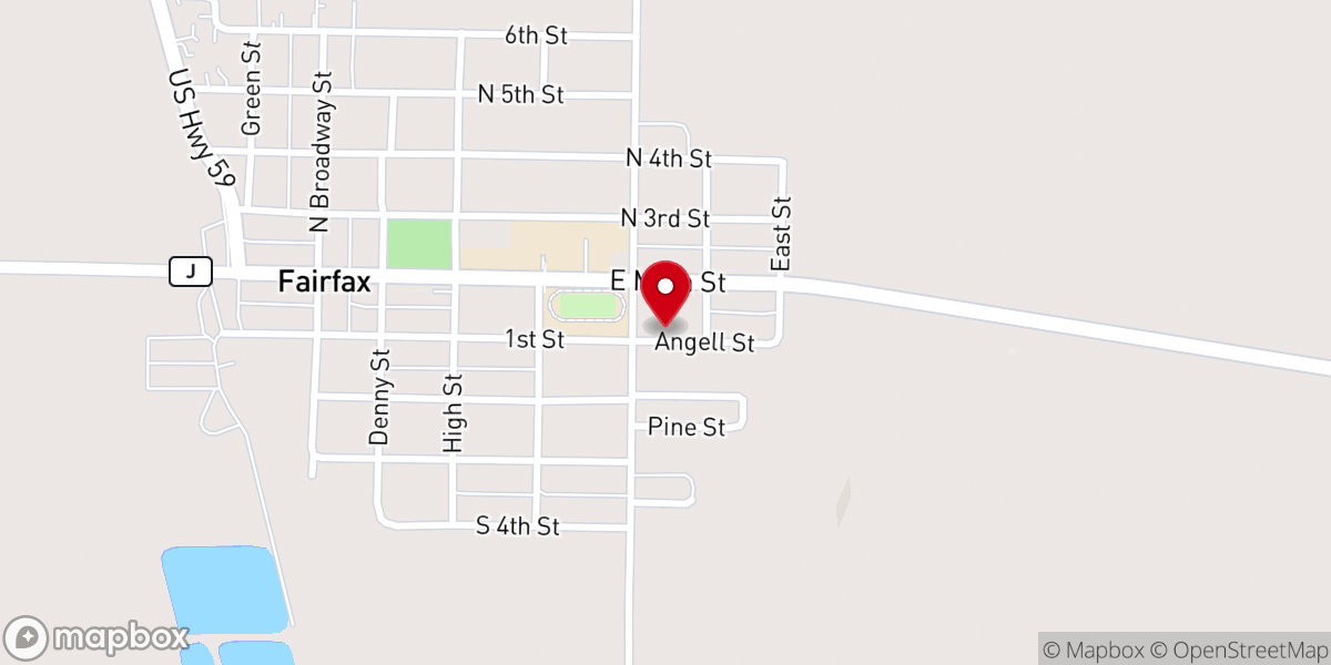Map showing location of Baptist Church