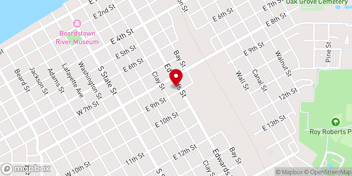 Map showing location of Beardstown Church of Christ