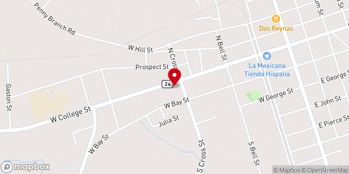 Map showing location of St. Stephen AME Zion Church