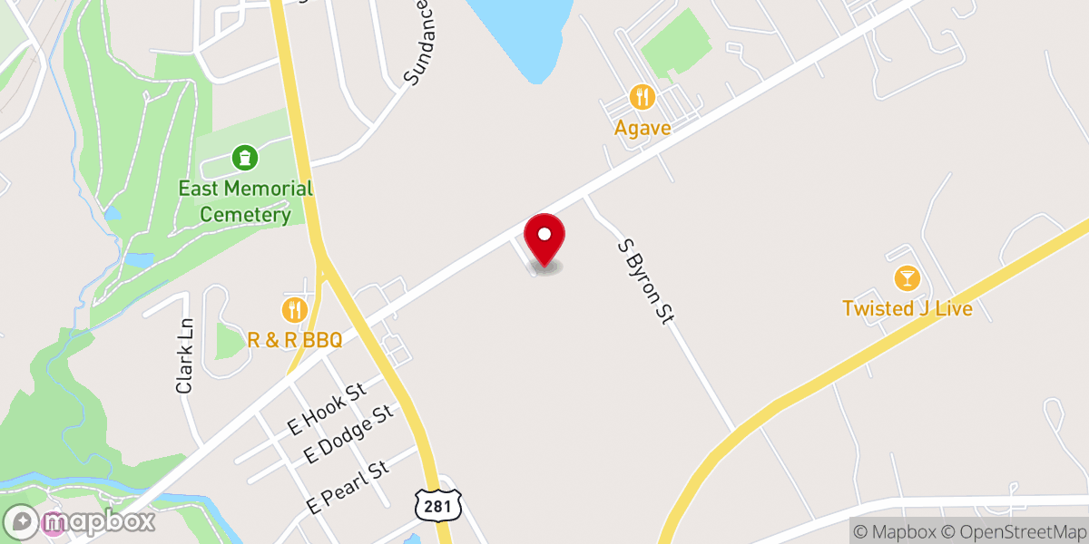 Map showing location of Stephenville Primitive Baptist