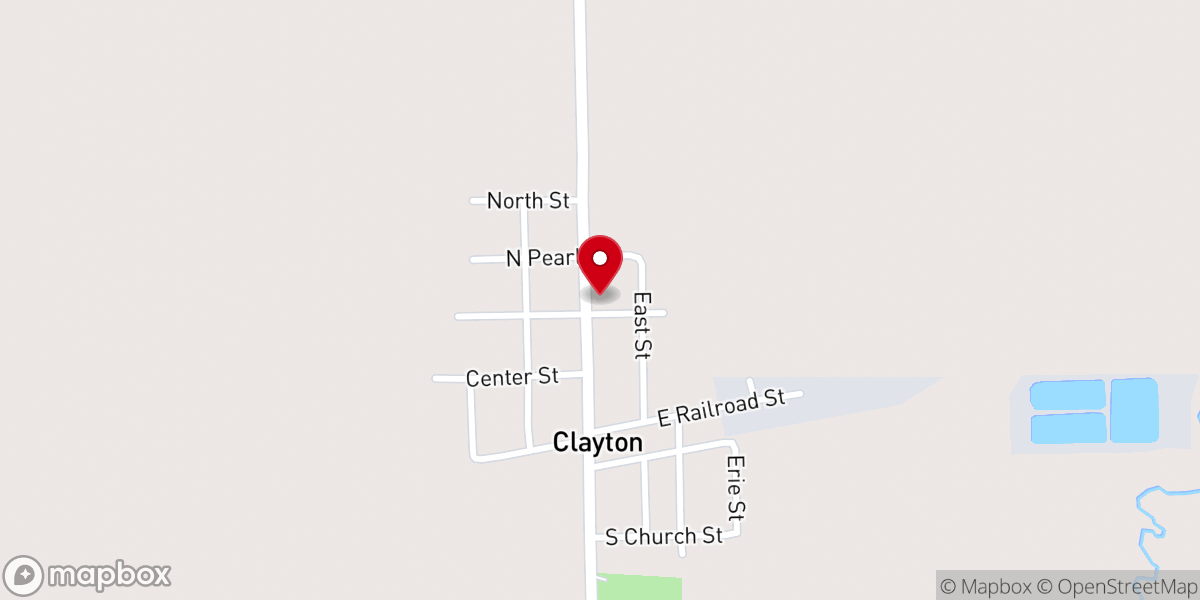 Map showing location of Clayton United Methodist Church