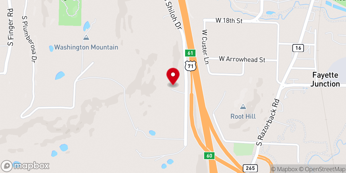 Map showing location of Western Hills Baptist Church