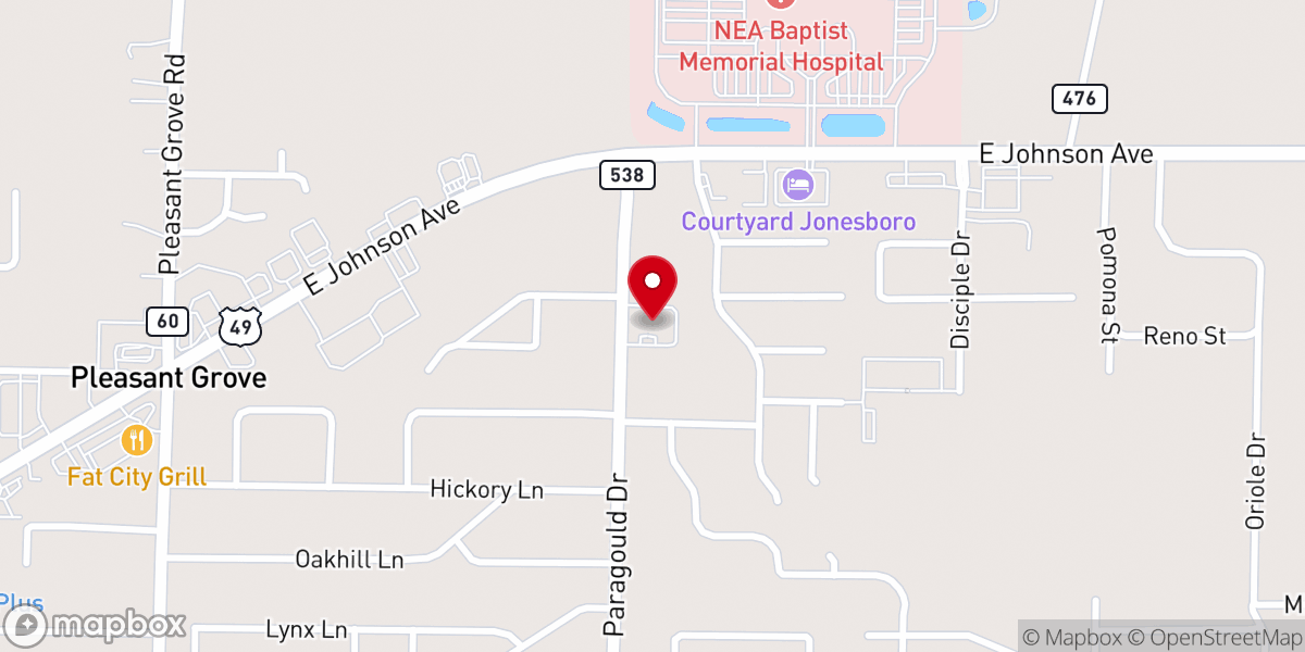 Map showing location of Northside Church of Christ