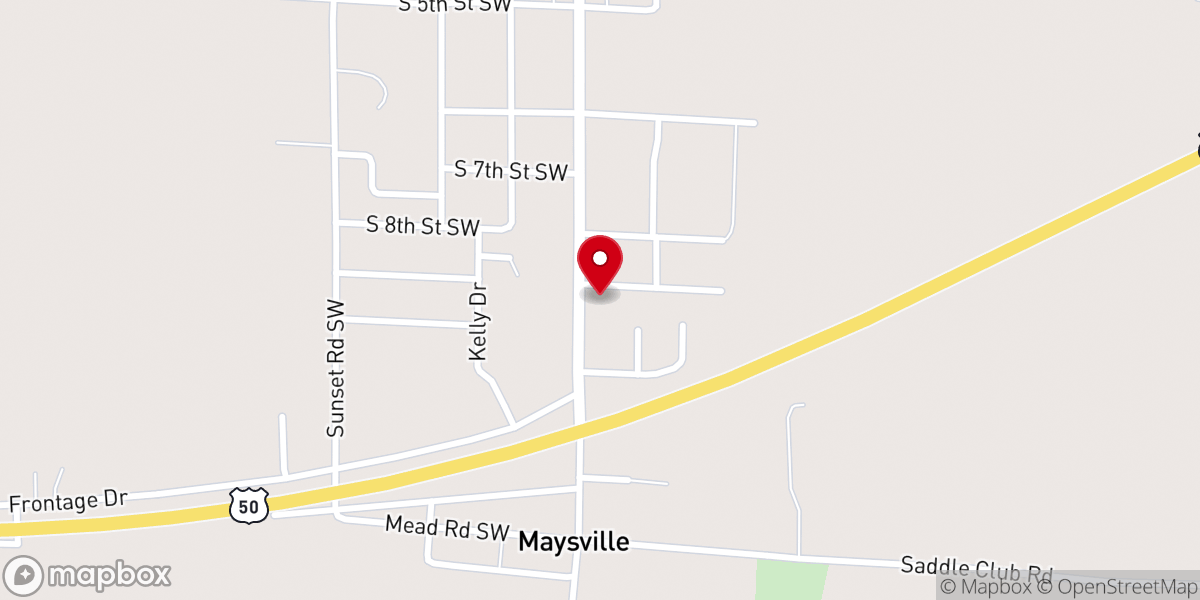 Map showing location of Clay City Christian Church