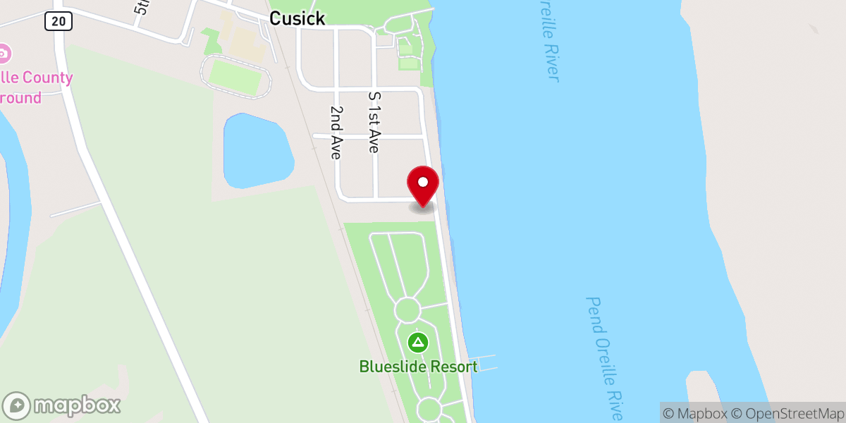 Map showing location of Pend Oreille Bible Church