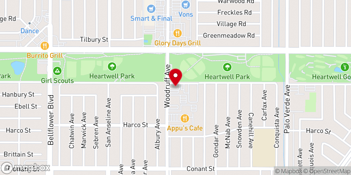 Map showing location of Parkcrest Christian Chhurch