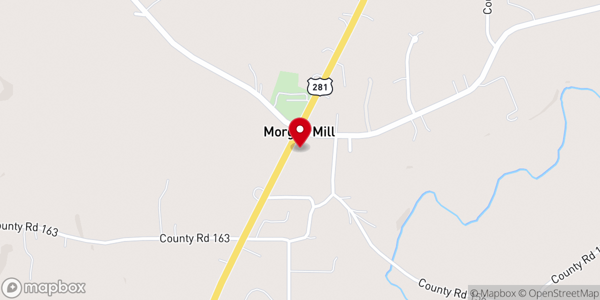 Map showing location of Morgan Mill Methodist Church