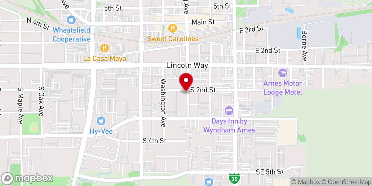 Map showing location of Ames Church of the Nazarene