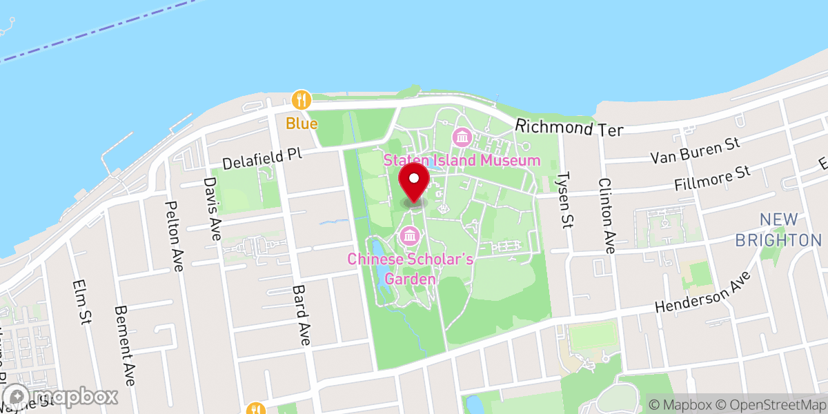 Map showing location of New York Chinese Scholar's Garden, Snug Harbor Cultural Center