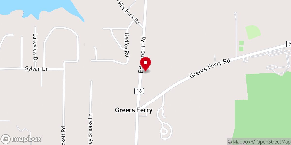 Map showing location of Holiday Hills Methodist Church