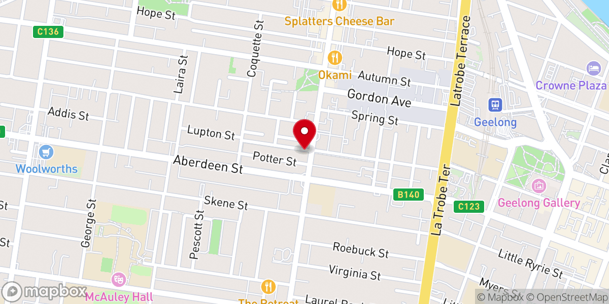 Map showing location of Christian Reformed Church of Geelong