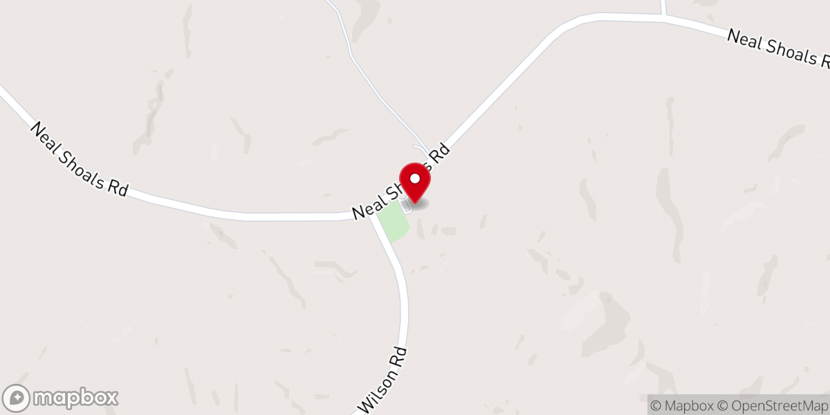 Map showing location of Beulah Baptist Church