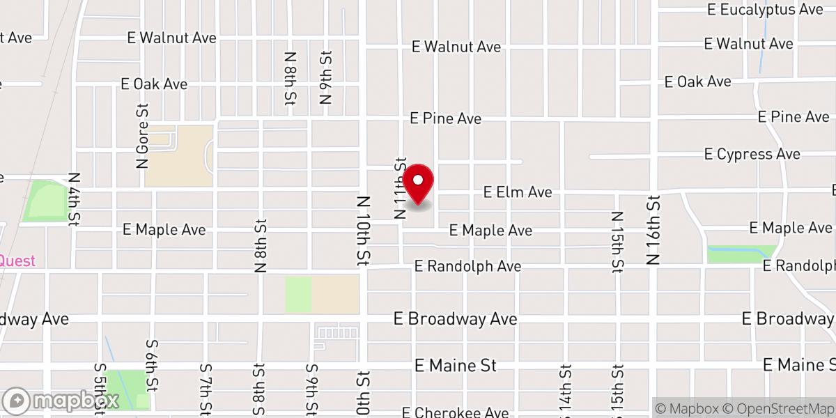 Map showing location of Bible Baptist Church