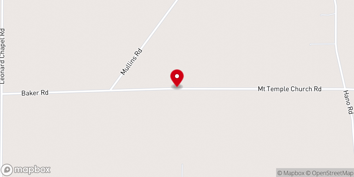 Map showing location of Mt Teamer Baptist Church