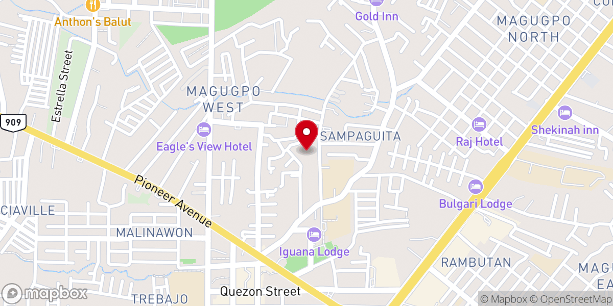 Map showing location of Diocese of Tagum(Clergy Development Center)