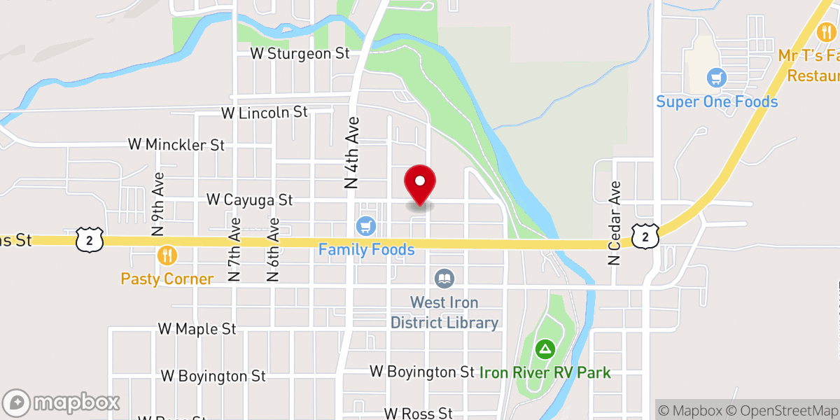 Map showing location of St John's Episcopal Church