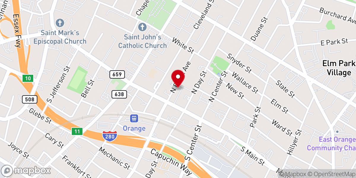 Map showing location of Bible Way Church of God