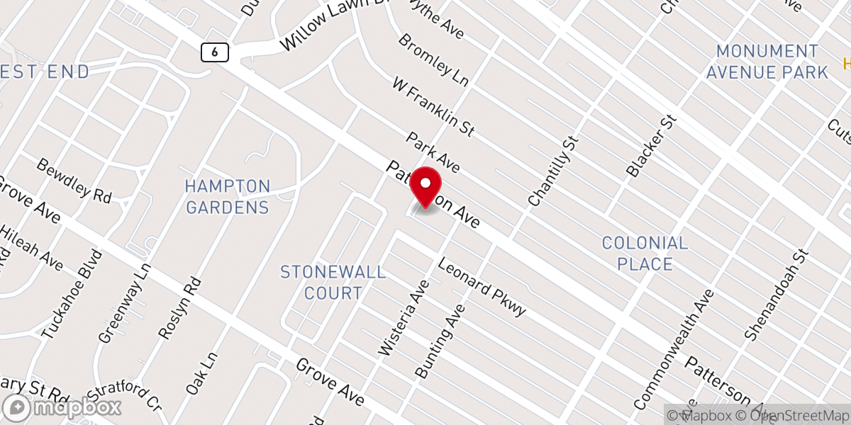 Map showing location of Westend Church