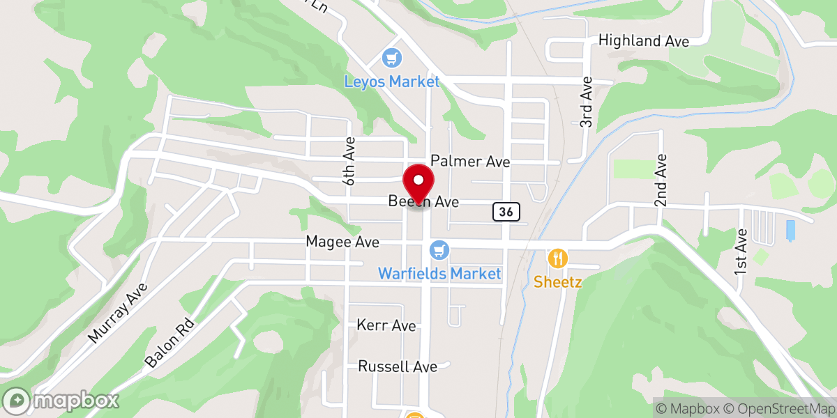 Map showing location of Trinity Methodist Church