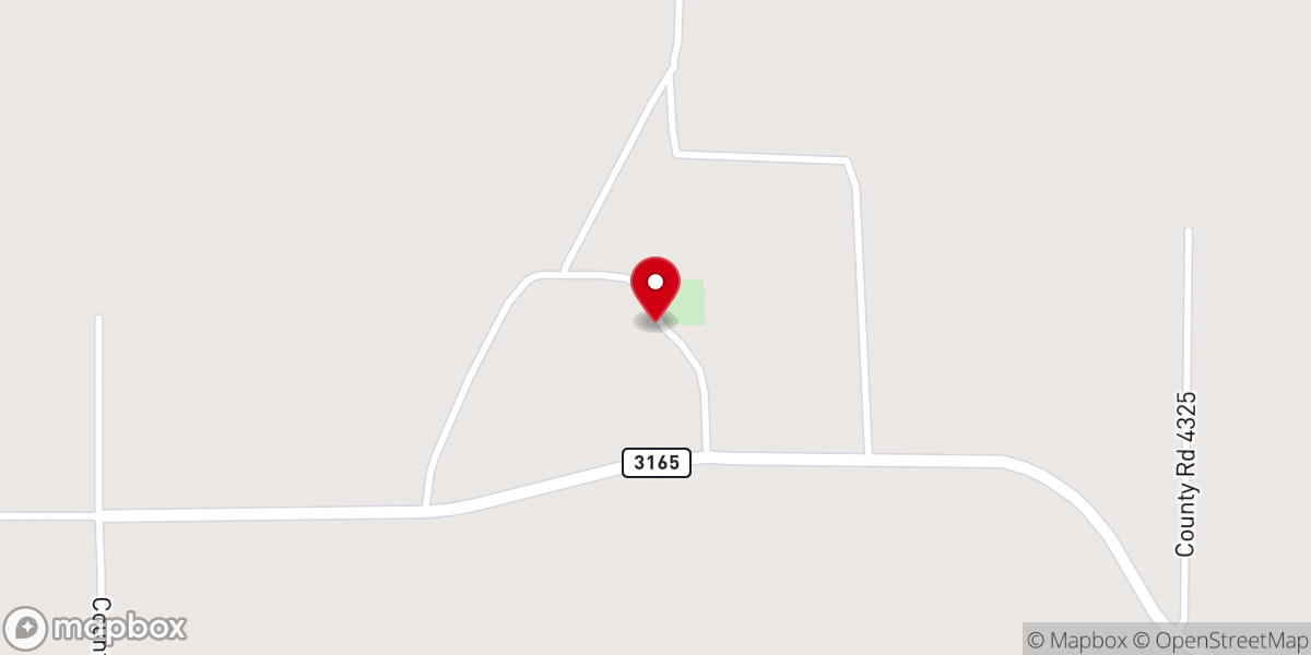 Map showing location of Big Oak Church