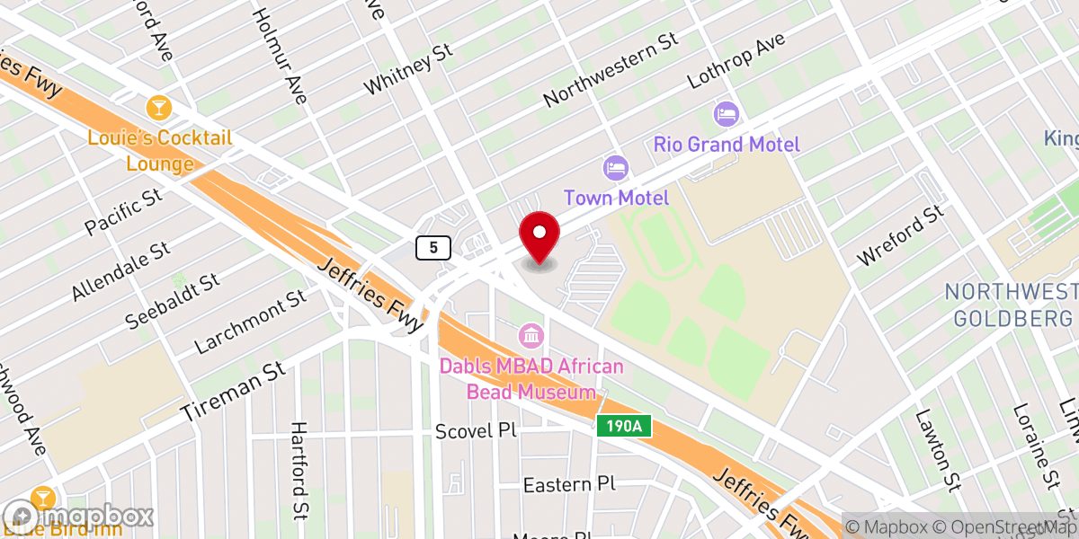 Map showing location of Tabernacle Missionary Baptist Church