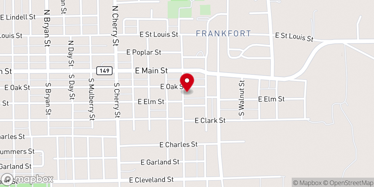 Map showing location of Second Baptist Church