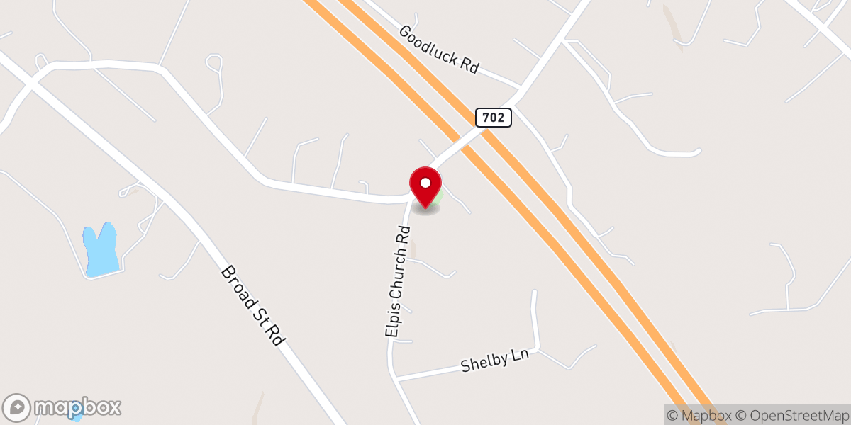 Map showing location of Elpis Christian Church