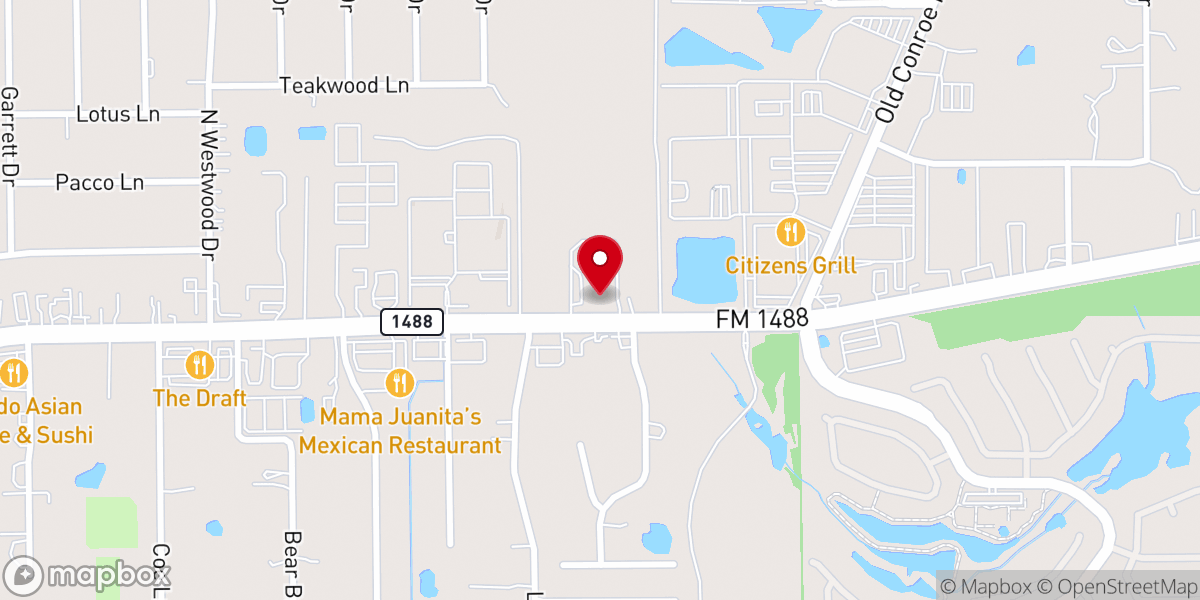 Map showing location of The Woodlands First Baptist Church - North Campus