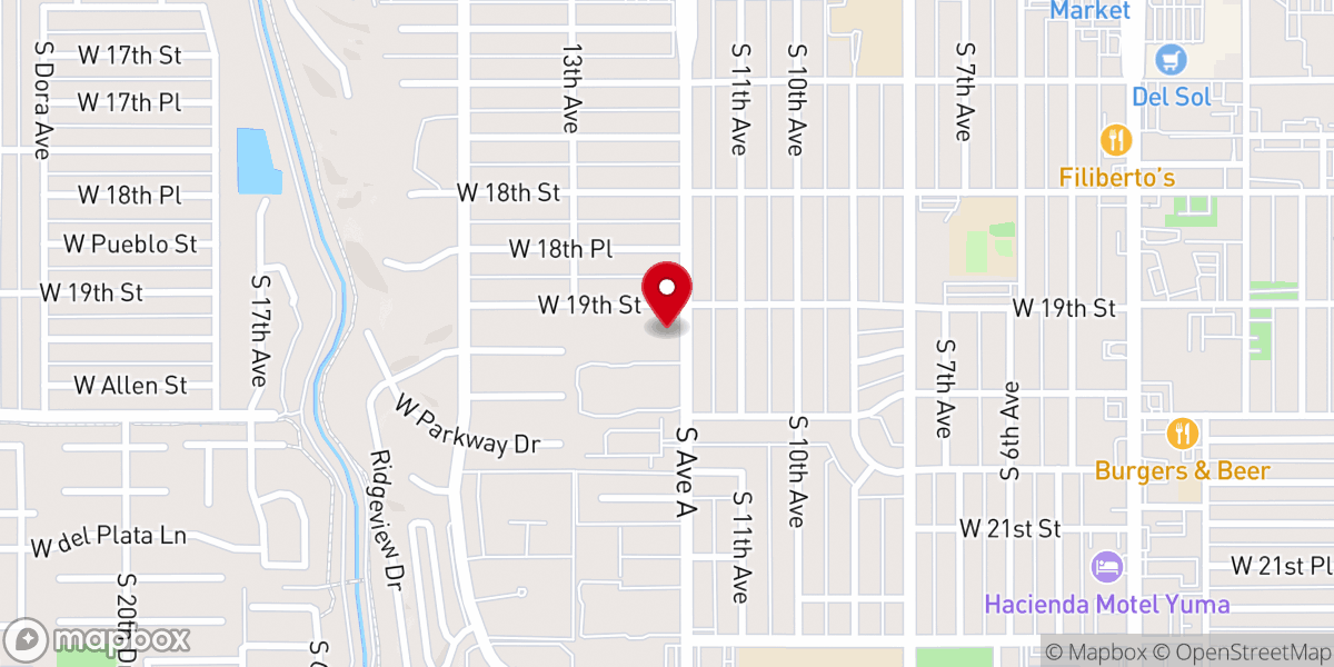 Map showing location of Yuma First Church of the Nazarene