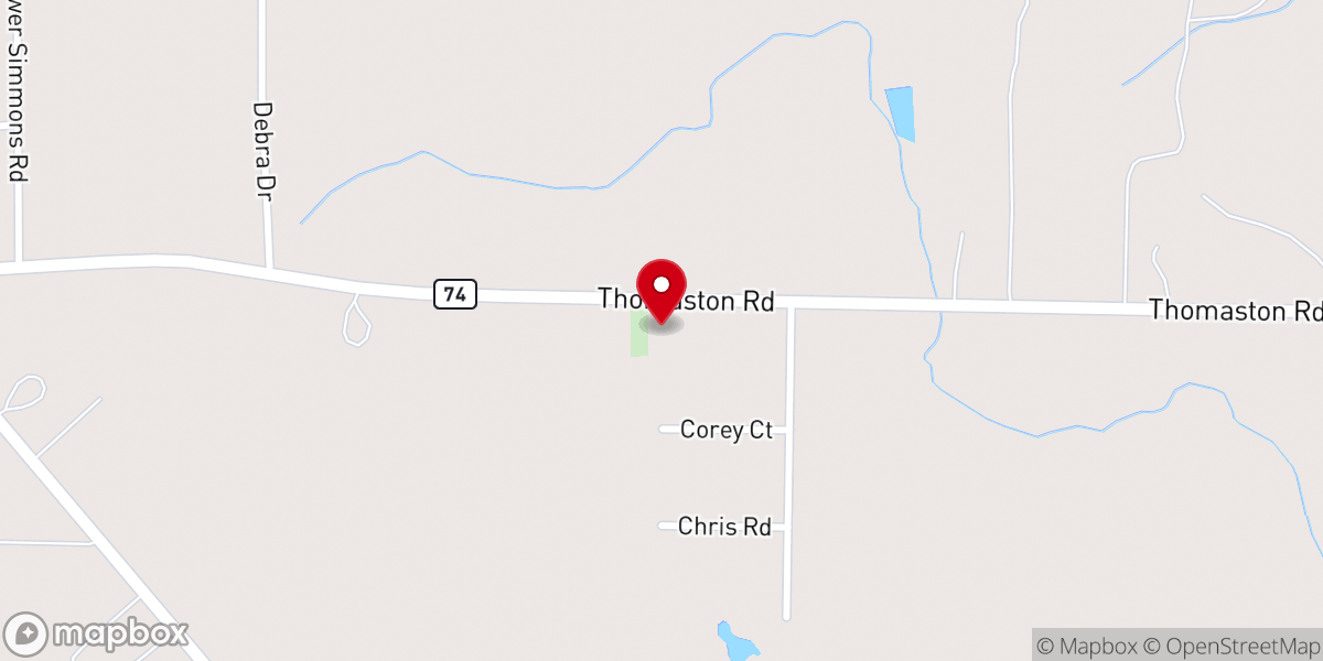 Map showing location of Mercy Grove Baptist Church