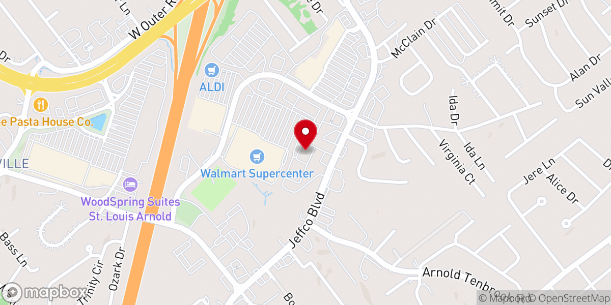 Map showing location of Church of Christ-Arnold