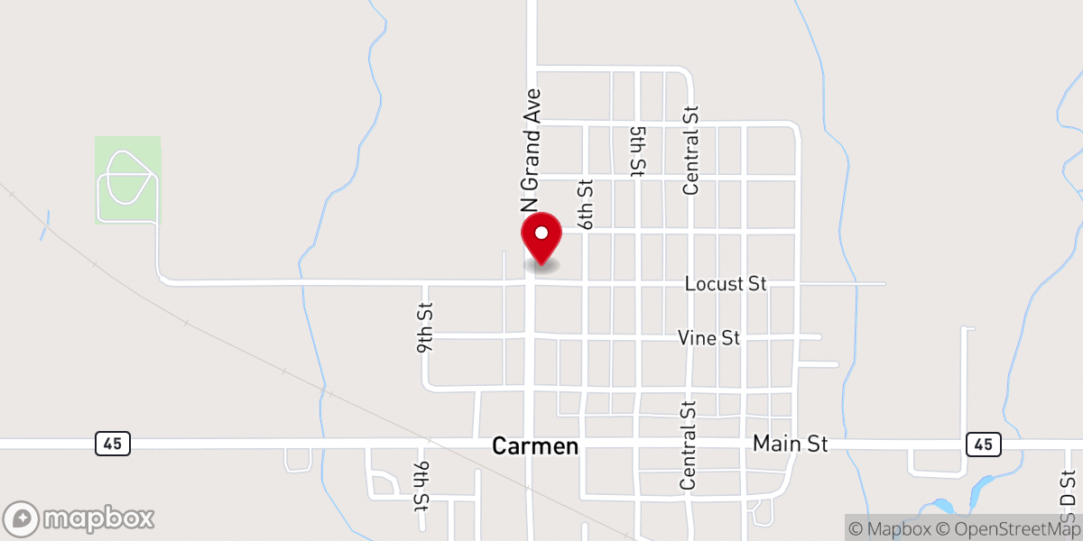Map showing location of United Methodist Church