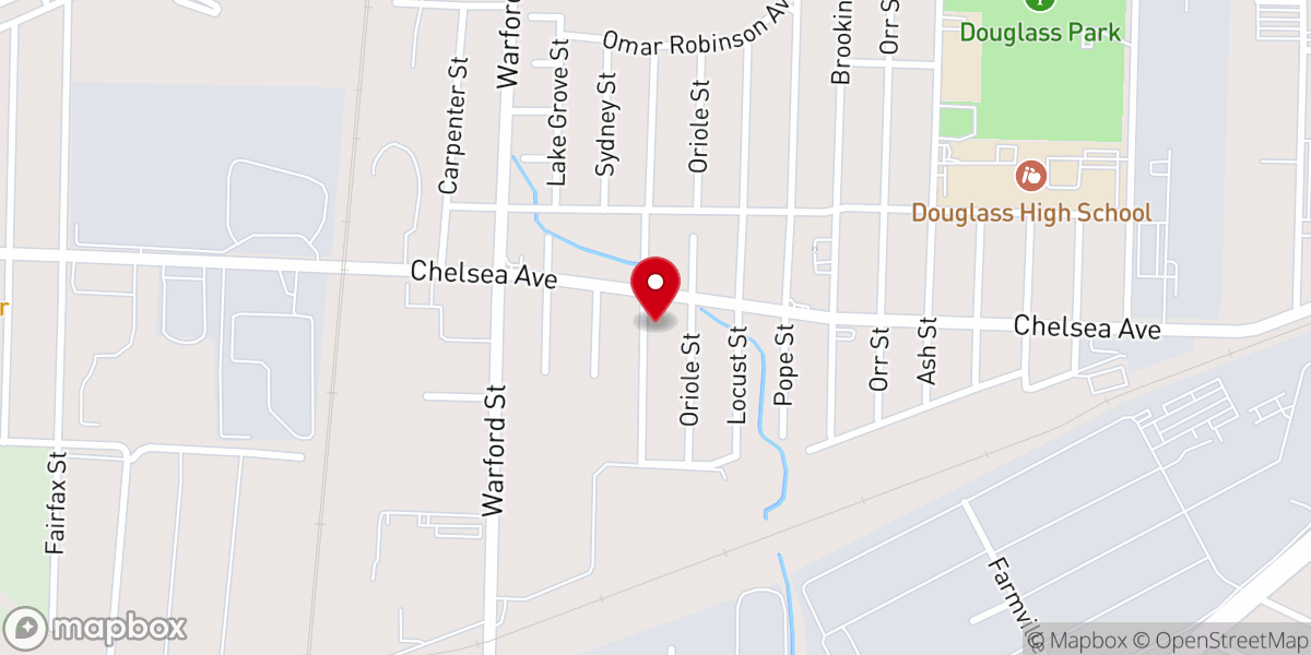 Map showing location of New Fellowship Baptist Church