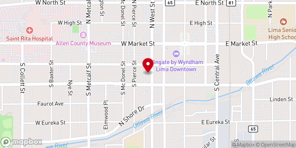 Map showing location of Catholic Charities Counseling