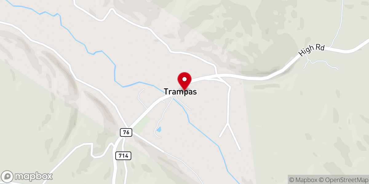 Map showing location of Las Trampas Historical Marker