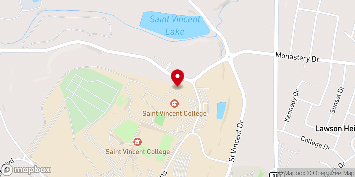 Map showing location of Saint Vincent Archabbey