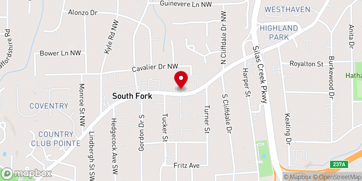 Map showing location of Trinity Methodist Church of Winston-Salem