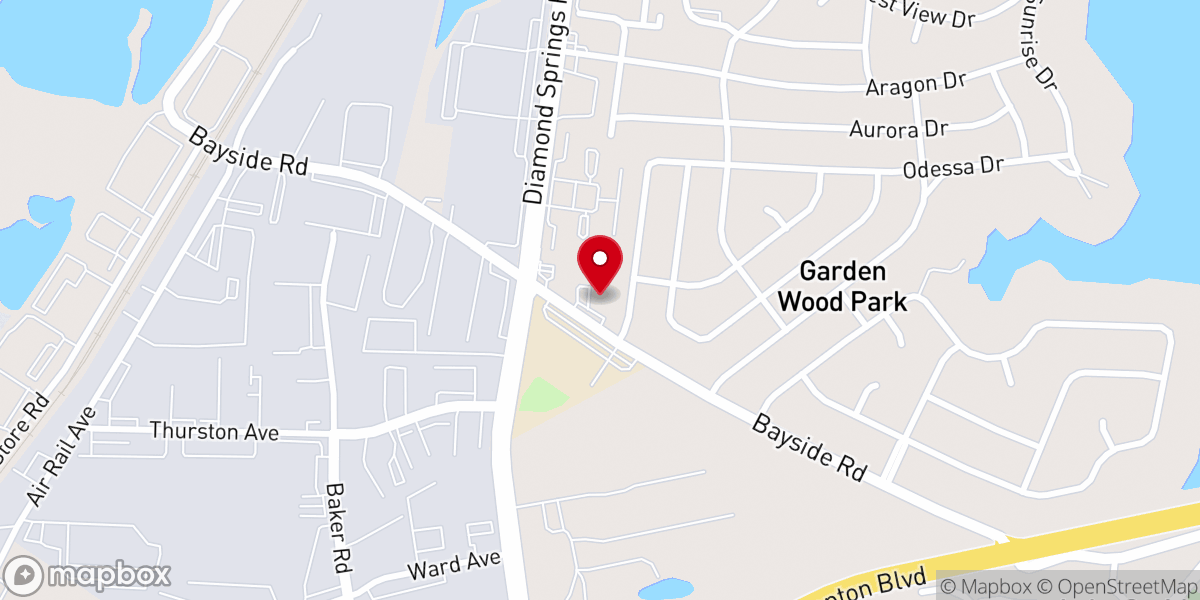 Map showing location of Diamond Springs Baptist Church