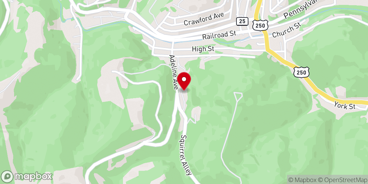 Map showing location of Cameron Baptist Church