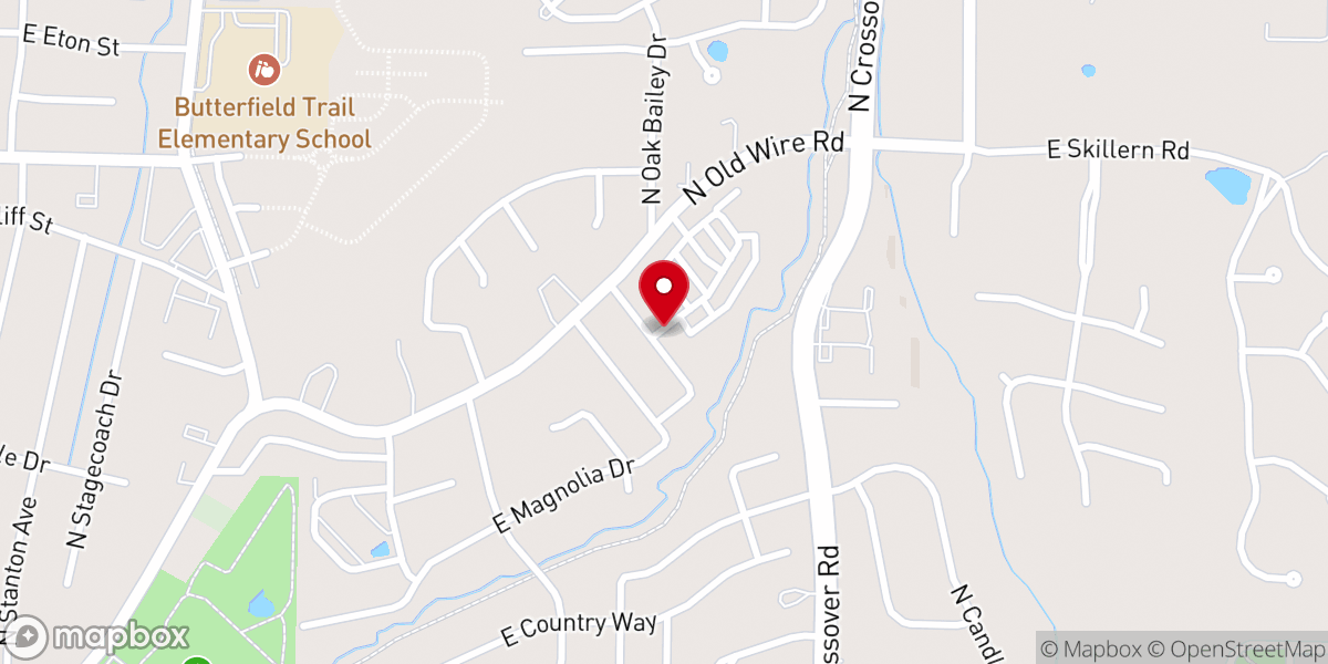 Map showing location of Oak Haven
