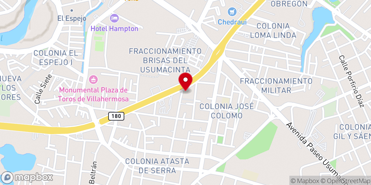 Map showing location of Villahermosa cardena