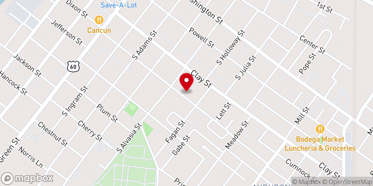 Map showing location of Lawndale Baptist Church