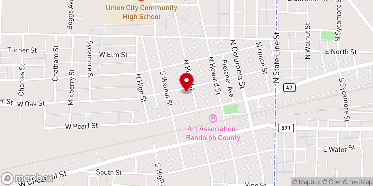 Map showing location of Wesley United Methodist Church