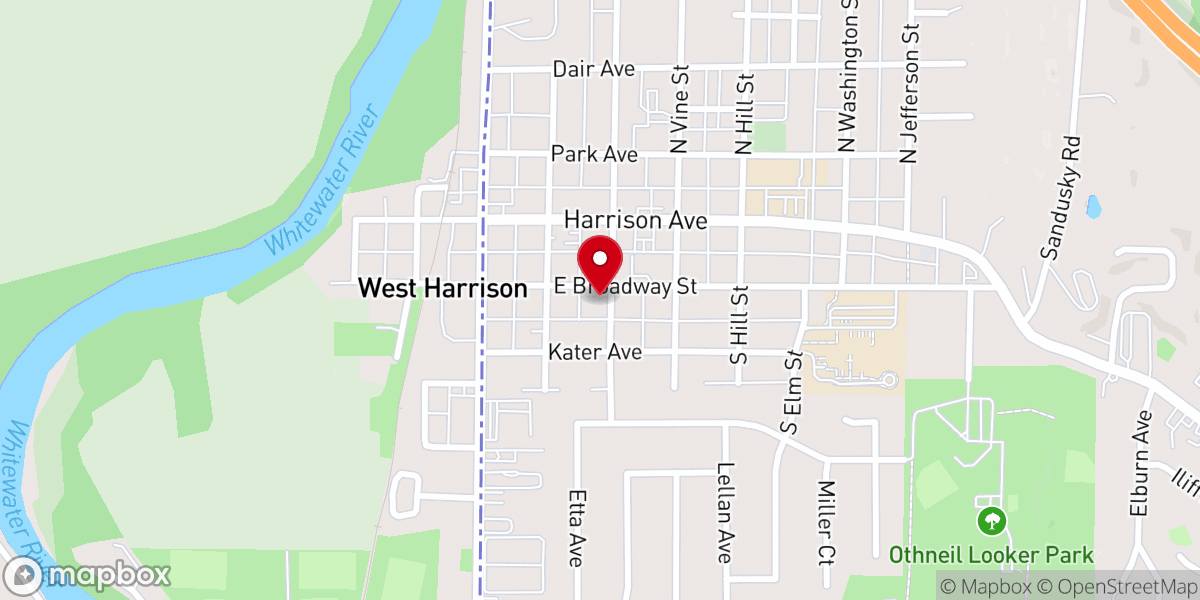 Map showing location of St John Church at Broadway and Sycamore